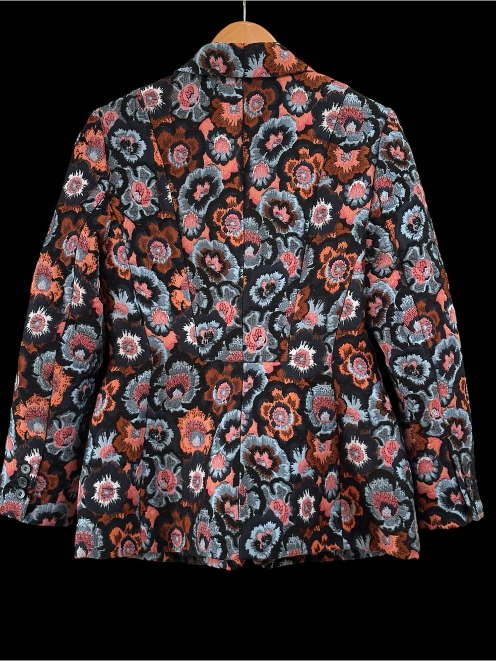 THEORY Floral Jacquard Riding Jacket Blazer 4 Multi Italian Woven - Picture 7 of 16